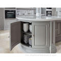 Lukisan kelabu laminate klasik shaker gaya kabinet dapur